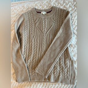 Womens Beige Cable Knit Sweater size small